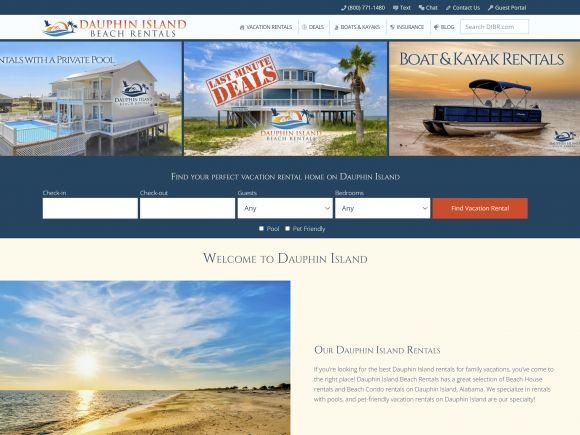 Dauphin Island Beach Rentals website